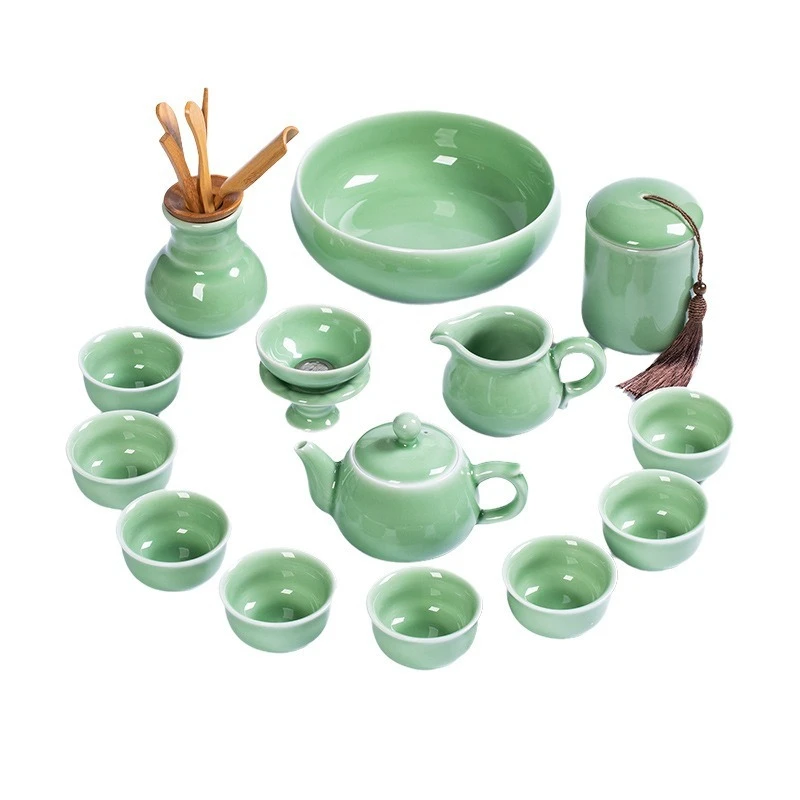 

Tea set home office light luxury high-end ceramic teapot cup kung fu living room