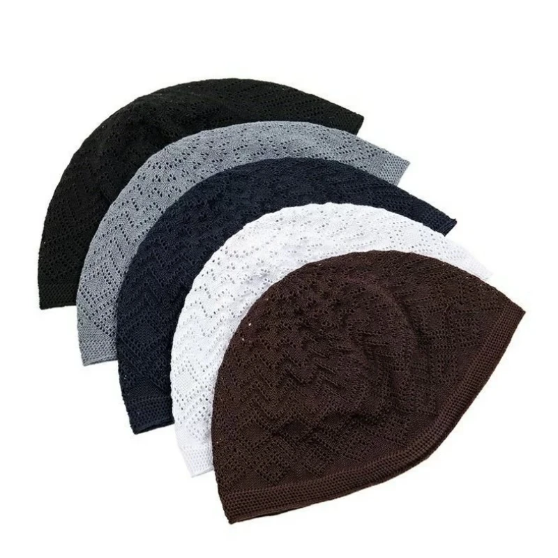 Muslim Caps For Men Clothing Freeshipping Tax Products Turkey Prayer Hat Wool Knitted Mesh Kufi Kippa Islamic Jewish Summer 0732