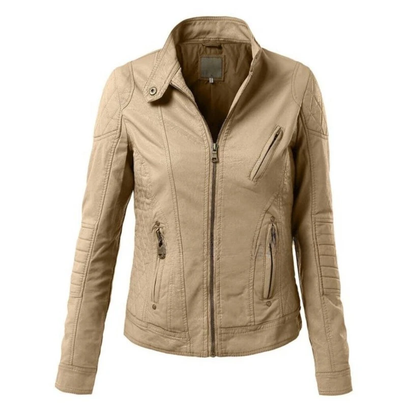 

Women's High Quality Soft Biker Coat Genuine Sheepskin 100% Leather Jacket