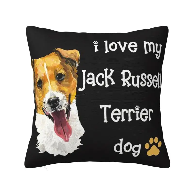 Custom Soft Jack Russell Terrier Dog Throw Pillow Case Decoration Square Animal   Cushion Cover Pillowcover for Sofa