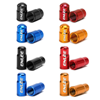 ENLEE 2pcs Aluminum Alloy Bike Valve Caps Bicycle Tire Wheel Valve Cover Cap