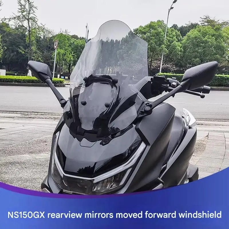 FOR NS150GX Windscreen with Crossbar Forward-Mounted High-Impact Modified PC Shield Visor Special Curved Surface for Enhanced