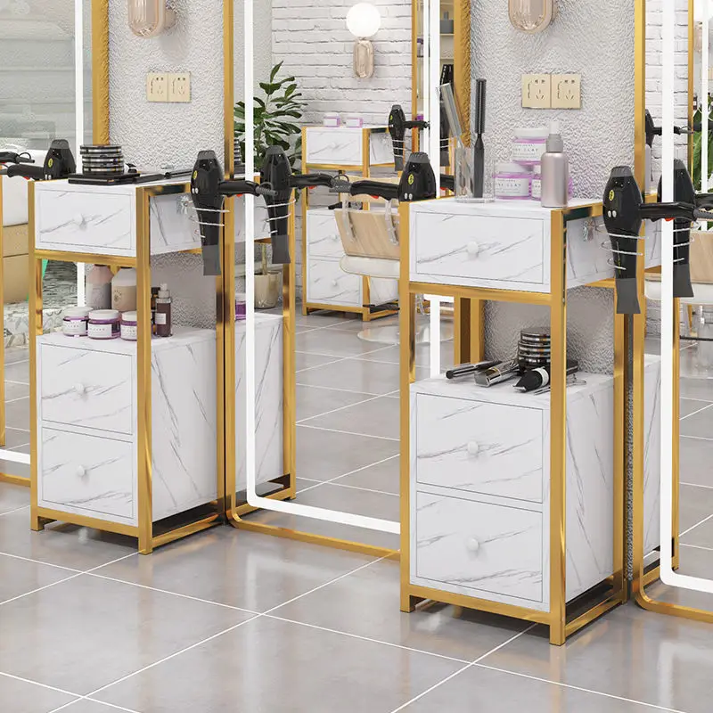 #Metal Barber Shop & Salon Multi-Functional Storage Cabinet with Tool Table for Beauty Salon and Hair Cutting