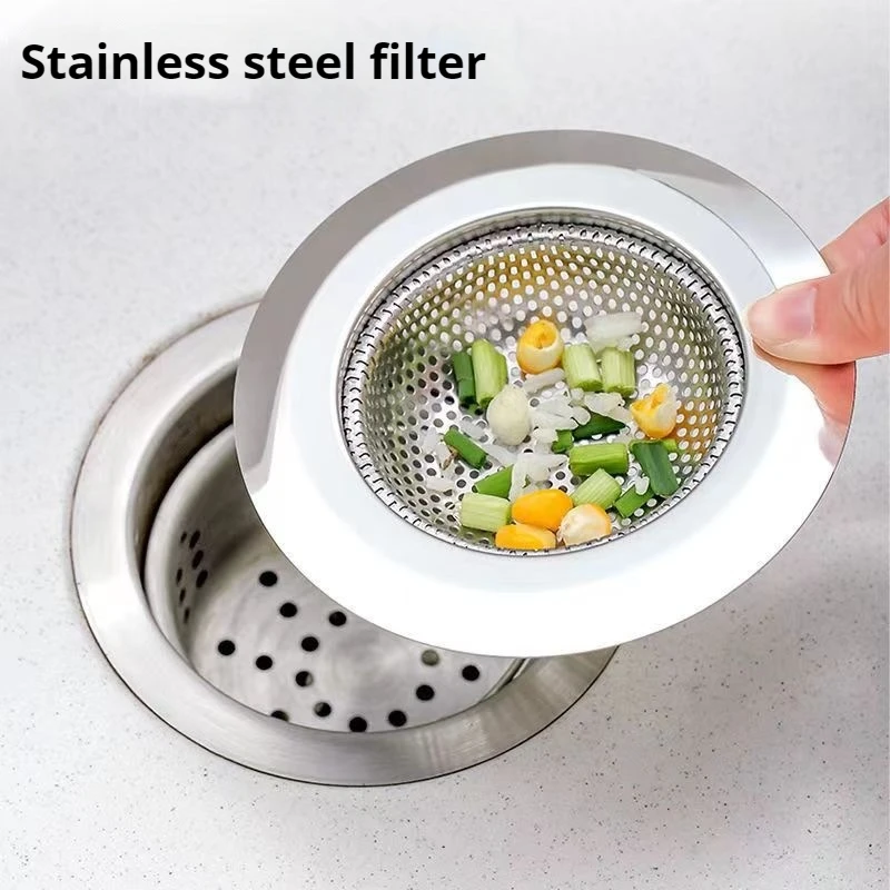 

Kitchen Water Sink Filter Sink Mesh Strainer Kitchen Tool Stainless Steel Bathroom Floor Drain Cover Shower Hair Catche Stopper