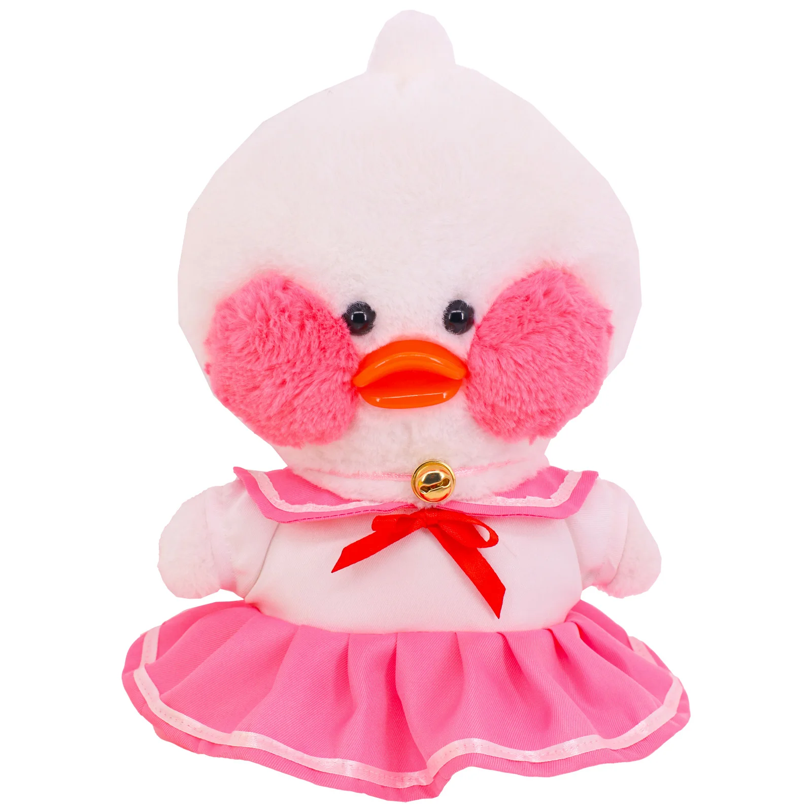 Yellow Duck Doll Clothes for Kids, 30 cm Uniformes, Strawberry Print Dress, Óculos, Messenger Bag, Ladies 'Accessories, Presentes