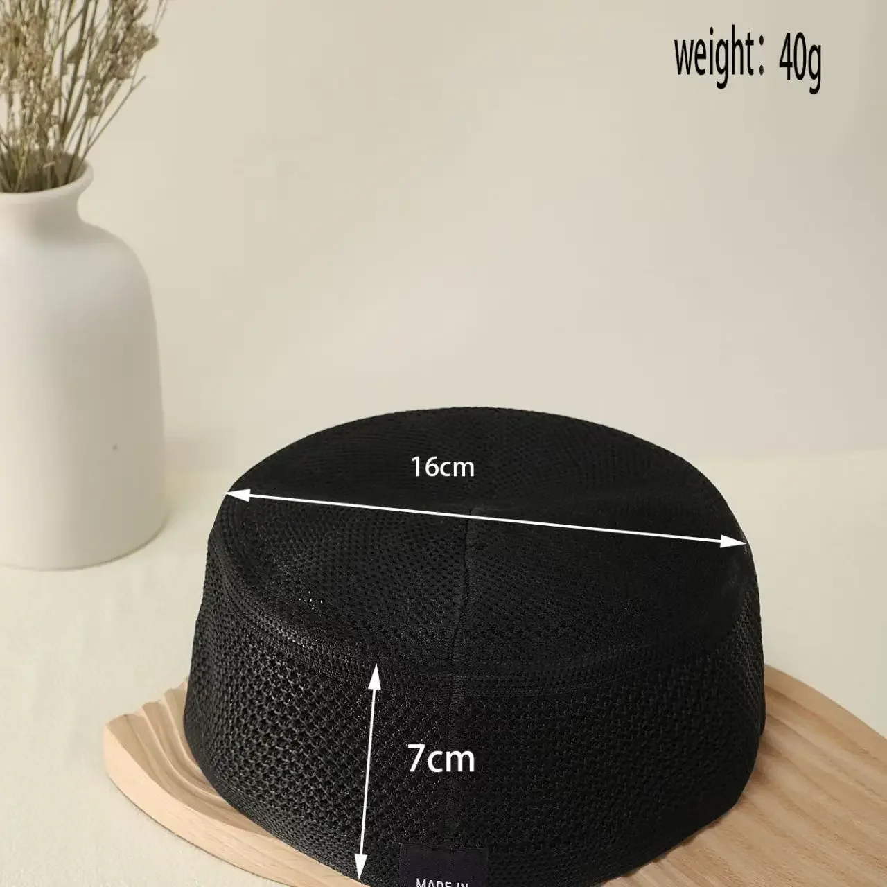 قبعات البيريه الإسلامية للرجال أنيقة مسطحة محبوك الكوفي القهوة القبعات البيضاء أداء مرحلة الحجاب الربيع دبي قبعة نسيج القطن #6