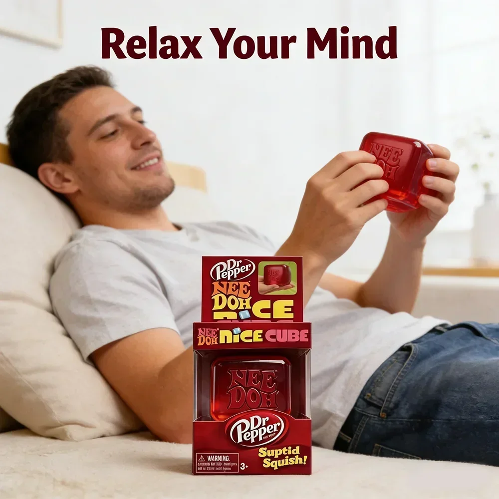 Dr Pepper X NeeDoh Nice Cube Squishy Weiches Sensorisches Fidget-Spielzeug zur Stress- und Angstlinderung für Erwachsene und Kinder – Detail 6