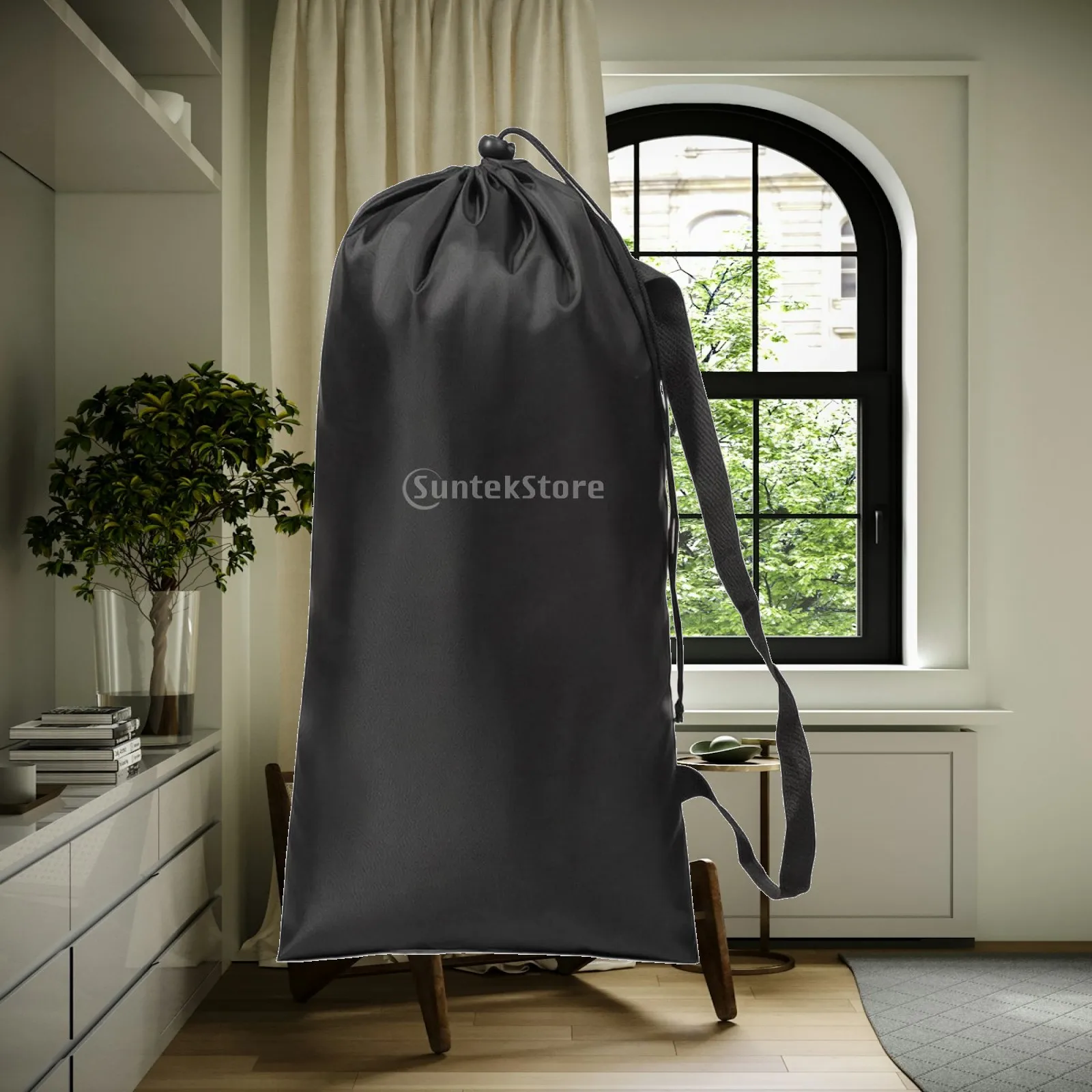 Drawstring Bag with Shoulder Strap Portable Cylindrical Storage Bag Stuff Sack Long-Lasting Compact for Campers, Camping