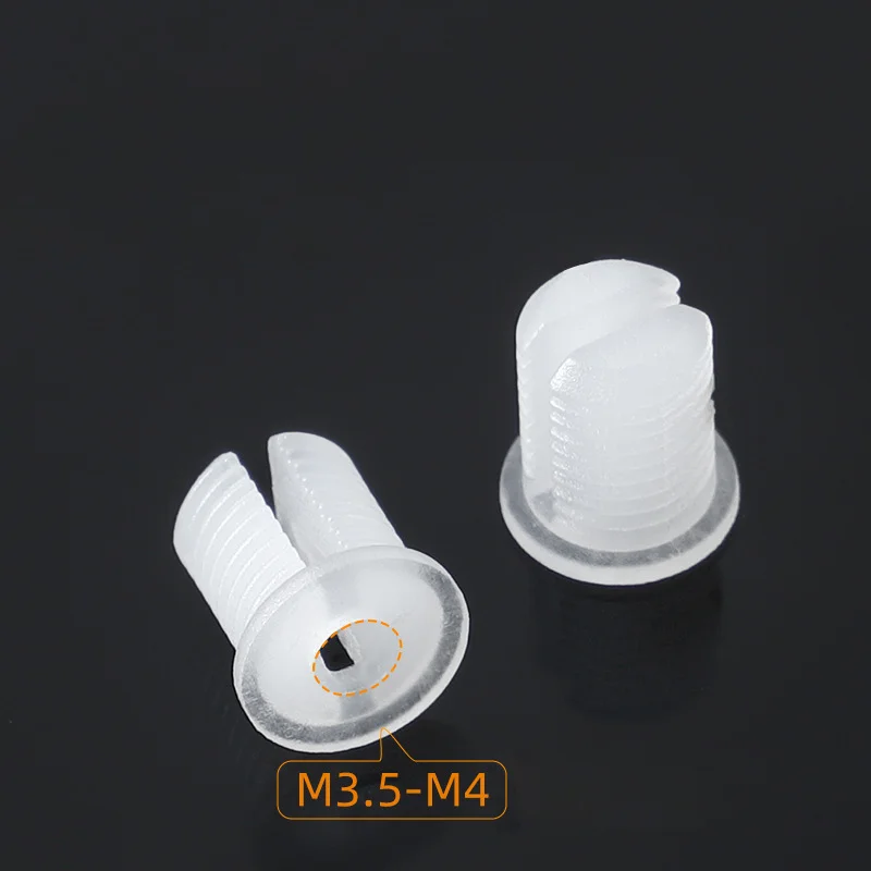 100 Pcs Split-type Hinge Mortising Plugs, M3.5-M4 Self-tapping Screw Inserts, Multi-functional Hinge Mounting Fasteners