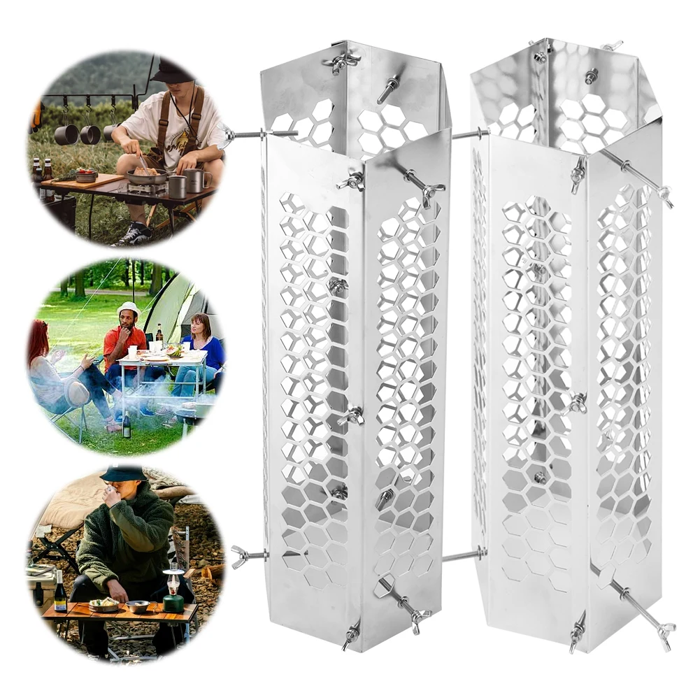 

Camping Hot Tent Wood Stove Chimney Net Stainless Steel Outdoor Chimney Net Adjustable Screw Rod Chimney Accessories