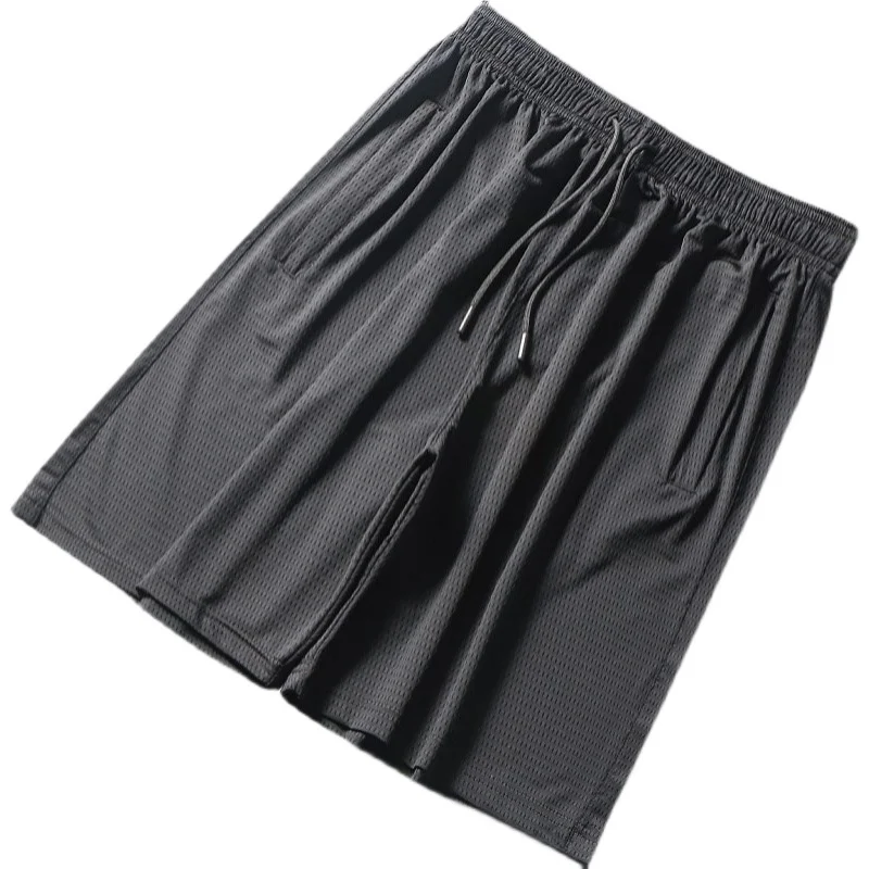 Pantaloni casual da uomo scavati in seta di ghiaccio sottili e traspiranti Qui Dry estivi cinque quarti di lunghezza Spor Cool Sle High Elastici