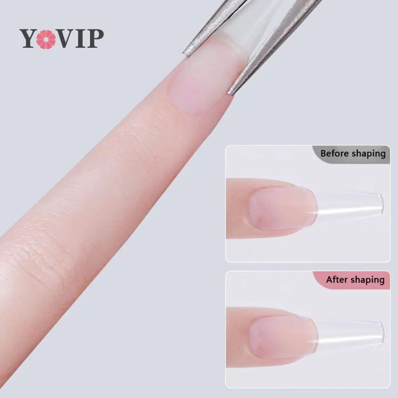 Acrylic Nail Shaping Tweezers C Curve Pinching Tool Gel Quick Building Extension Tips Clips Pink Nail Art Design Manicure Tools