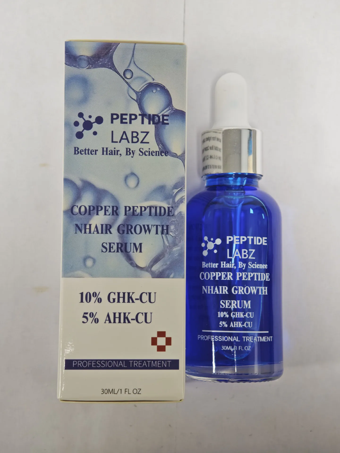 

30ml Peptide Labz Copper Peptide Hair Growth Serum, 10% GHK-Cu 5% AHK-Cu Anti Hair Loss Scalp Care Treatment for Men Women