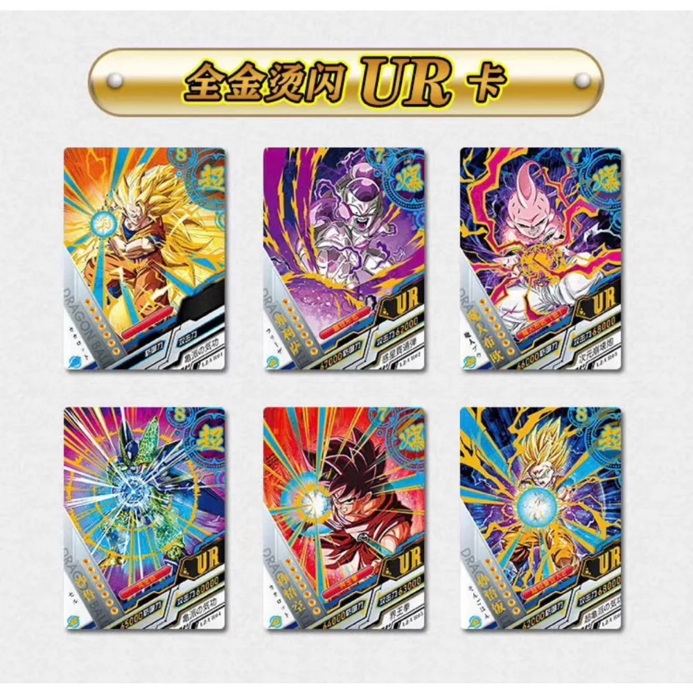 Wholesale Little Dinosaur Dragon Ball Cards Hot Blooded Son Goku High Rarity Exquisite Character Portrait Black Gold Cards Gifts