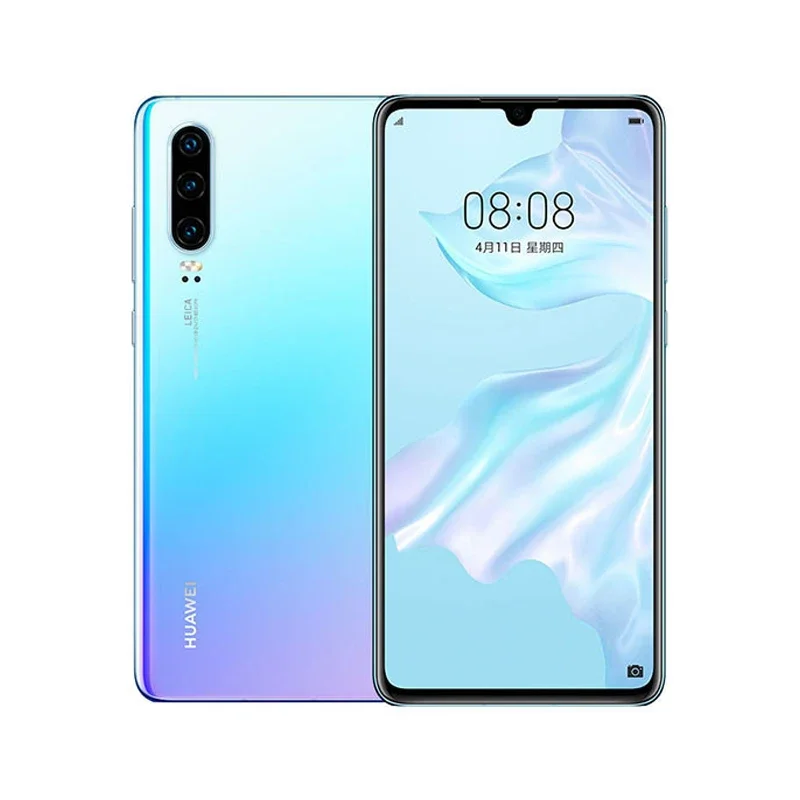 HUAWEI-Téléphone portable P30, écran de 6.1 pouces, smartphone, caméra de 40MP + 32MP, 8 Go de RAM, 128 Go de ROM, Android, réseau 4G, NDavid, Google Play