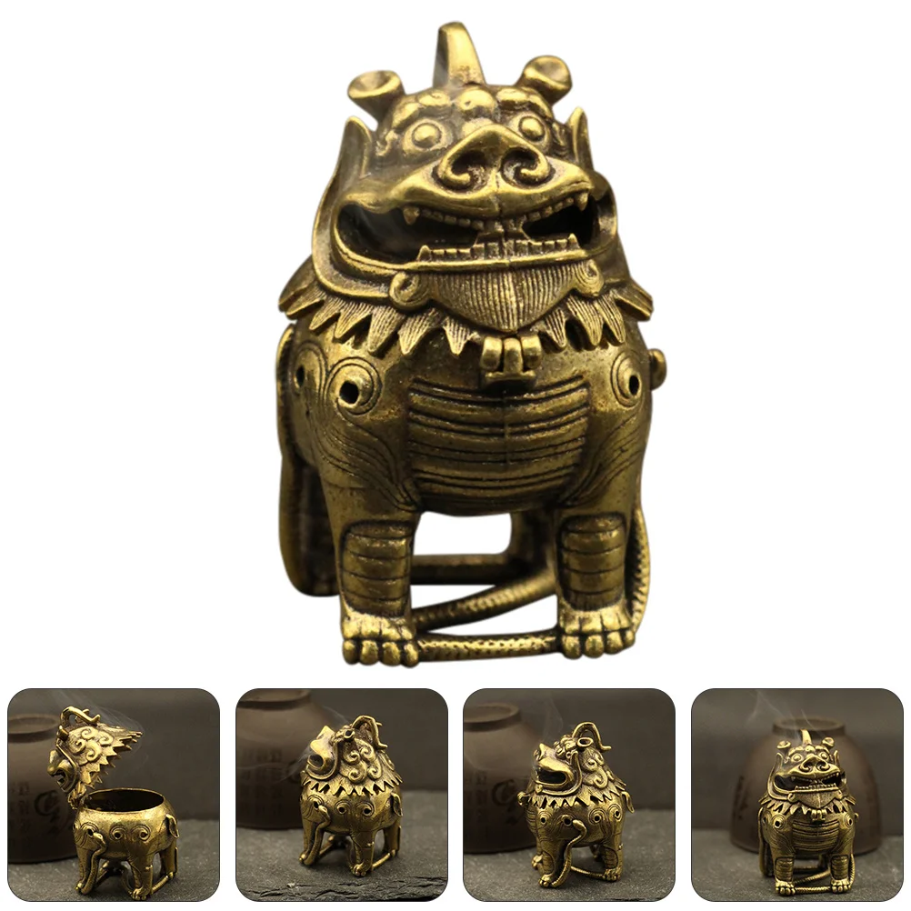 

Vintage Auspicious Animal Incense Burner Decorative Aromatherapy Ornament for Meditation Home Office Tabletop Incense Burner