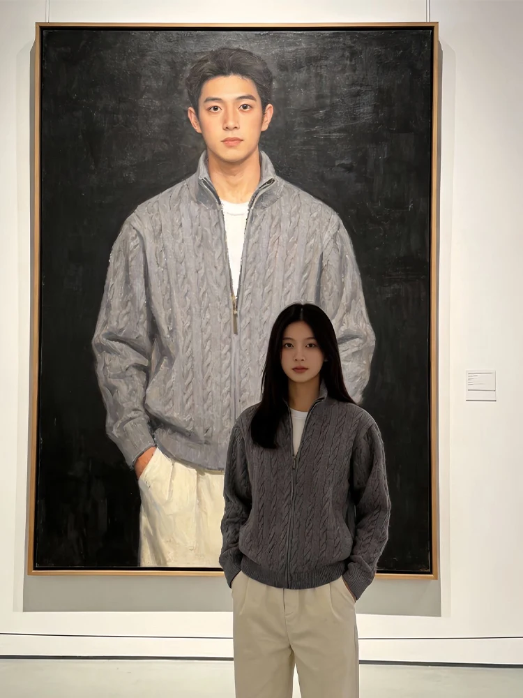 

Men's Zipper Knitwear Stand Collar Inner Wear Base Layer Spring Autumn Outerwear Jaet Cleanfit Sle Regular Sve Long