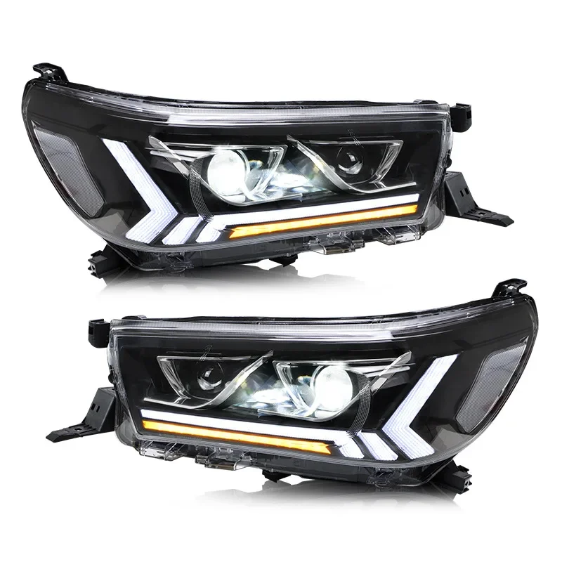 

High Quality headlamp Modified Headlight Assembly Auto Lighting System for Toyota Hilux 2016-2019 Xenon Style