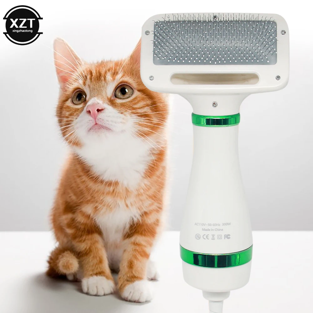 2-in-1 Pet Hair Dryer Dog Grooming Equipment Quiet Cat Hair Comb Puppy Fur Blower Adjustable Temperature Pet Supplies