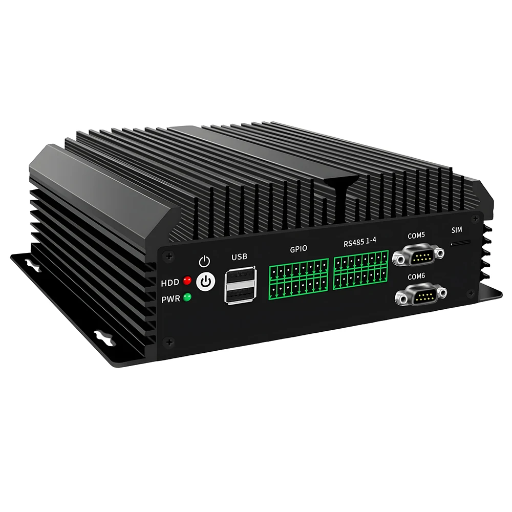 Mini computer industriale LAN 4x2.5G senza ventola Intel Atom C3758 C3958 2xRS232 COM GPIO 4x SFP Mini PC incorporato Staffa VESA 4G SIM