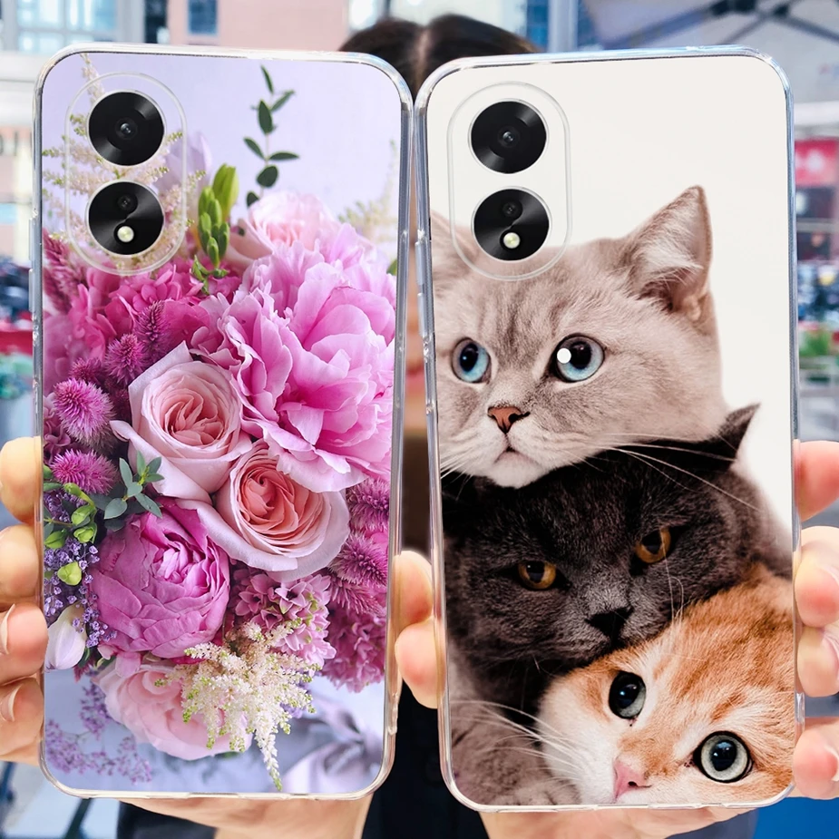 For Oppo A38 Case Oppo A18 Stylish Painted Cover Clear Silicone Soft TPU Phone Case For Oppo A18 A 38 OppoA18 OppoA38 Back Cover