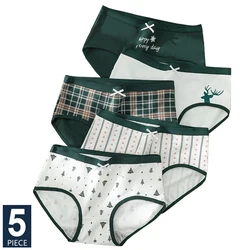 5Pcs/Set Cotton Women Panties Breathable Underwear Cute Print Girls Briefs Sexy Low Waist Underpants Soft Panty Female Lingerie