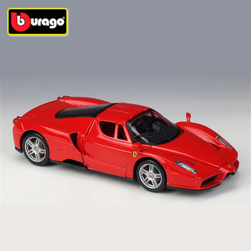 Модель спортивного автомобиля Ferrari ENZO Bburago 1:24, литой металлический гоночный автомобиль, Коллекционная модель высокой симуляции, детские