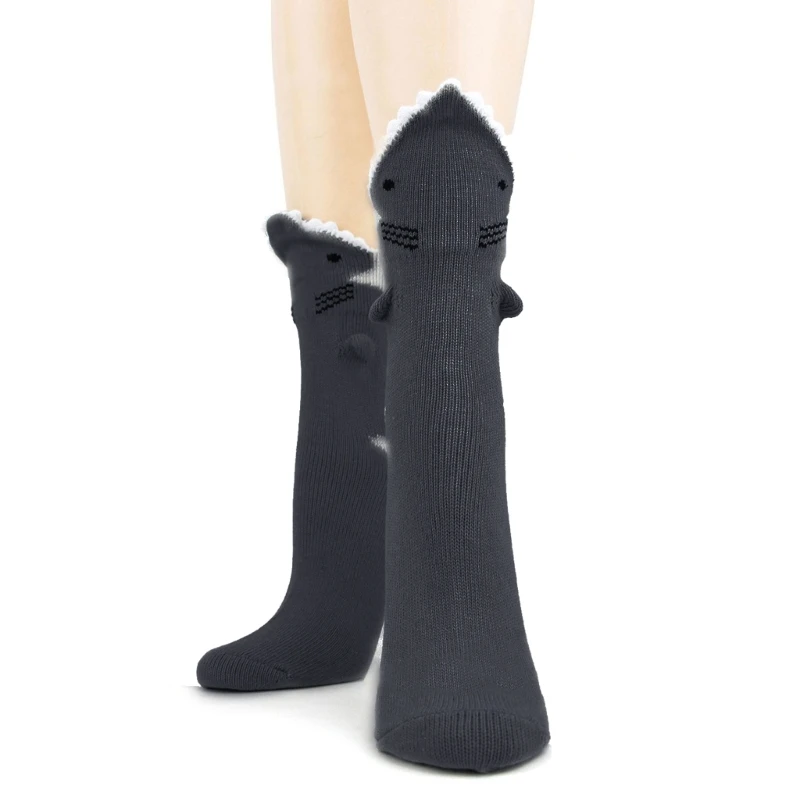 

Shark Socks Floor Socks Funny Sock Novelty Cotton Sock Anti-Slip Stocking Fashion Mid Tube Parent-Child Dress Up