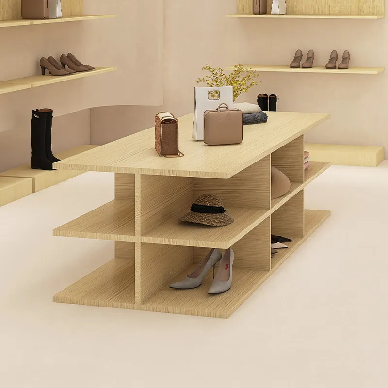 Clothing store, Nakajima table, shoe and bag store, display table in the middle, water table, multi-layer display cabinet, shoe