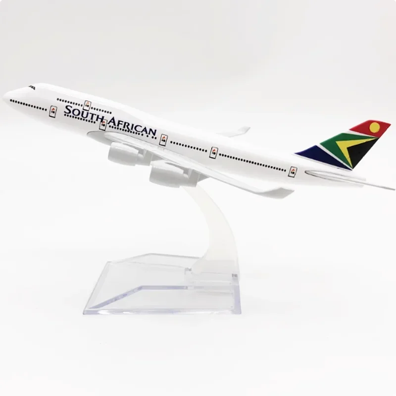 محاكاة B747 الطائرات الخطوط الجوية الجنوبية الأفريقية 1/400 مقياس طائرة 16 سنتيمتر نموذج الركاب سبيكة معدنية ثابتة عرض الديكور