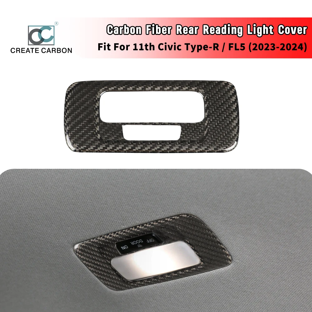 Carbon Fiber Rear Reading Light Cover for 11th Gen Civic Hatchback Type r FL5 Rear Row Roof Reading Lamp Cover Inner Accessories