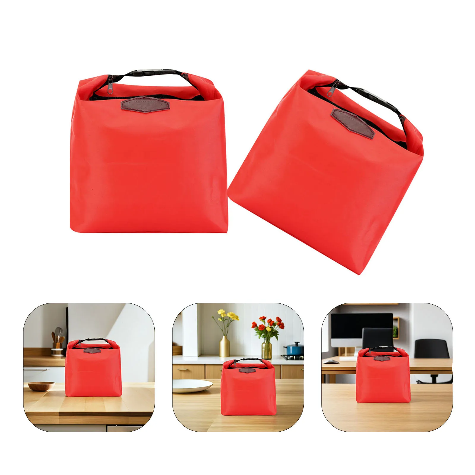 

4Pcs Portable Lunch Tote Bag Large Capacity Insulated Cooler for Hot Cold Drinks Snacks Storage Reusable Food Carrier