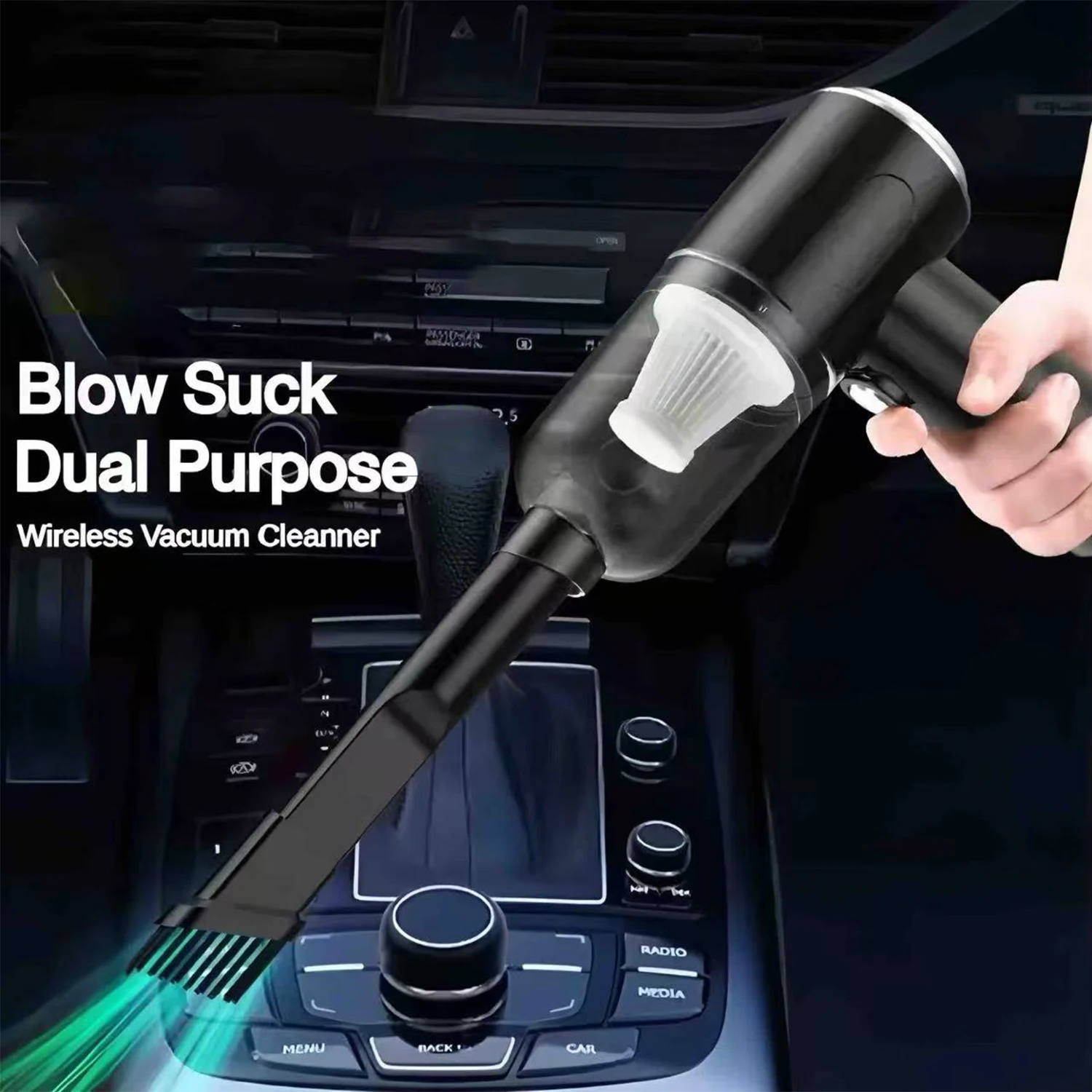 Mini Handheld Cordless Vacuum Cleaner Air Duster Wireless Dust Blower Portable Rechargeable Air Cleaner Vacuum For Car Home view 2