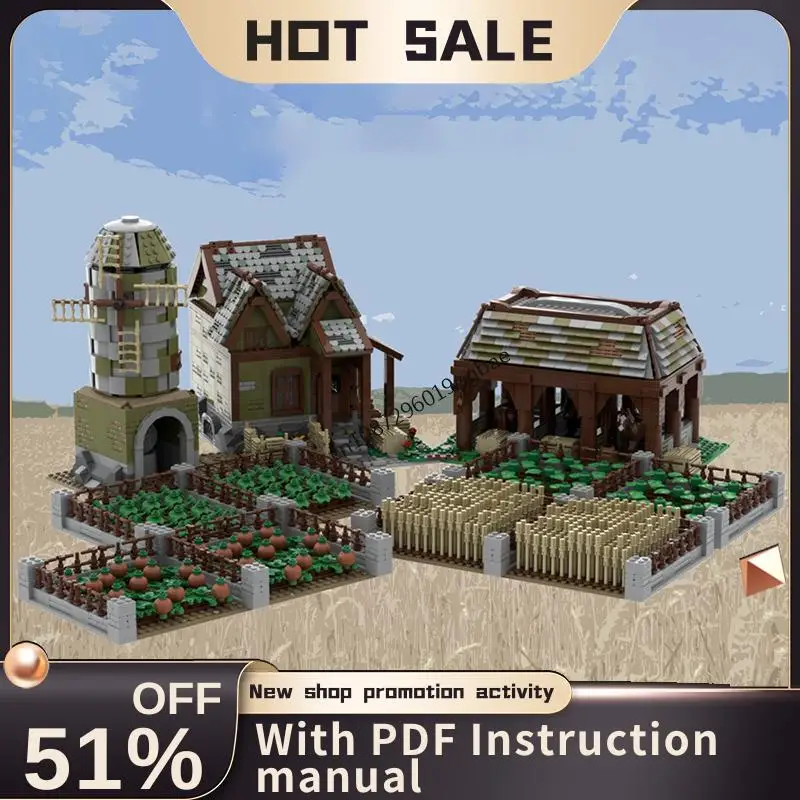 New 5987Pcs Moc European Medieval Street View Classic Farm Model Diy Creative Ideas Child Toys Birthdays Gift Custom Puzzles