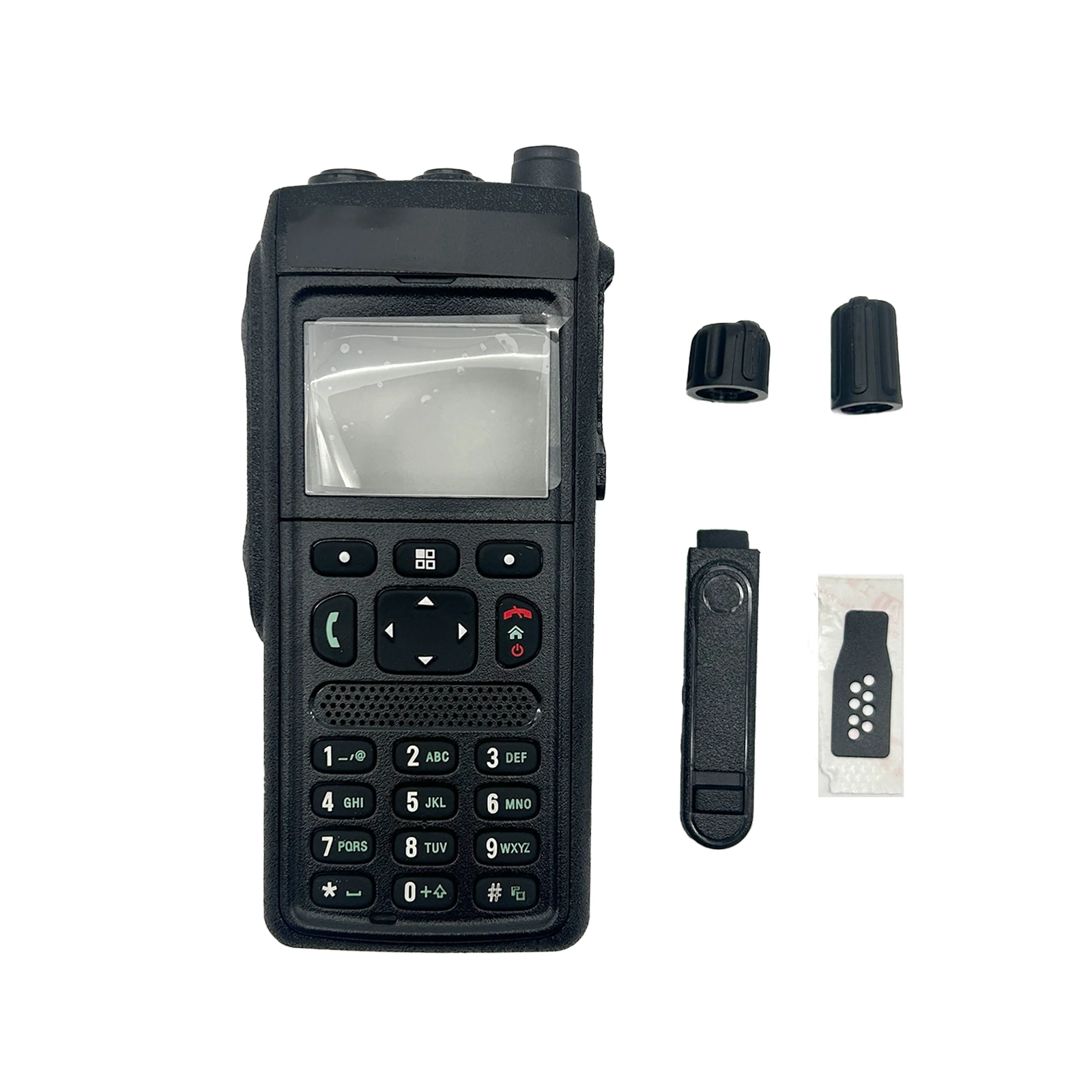 Casing rumahan pengganti Walkie Talkie, Kit Cover depan untuk MTP3150 Radio dua arah hitam