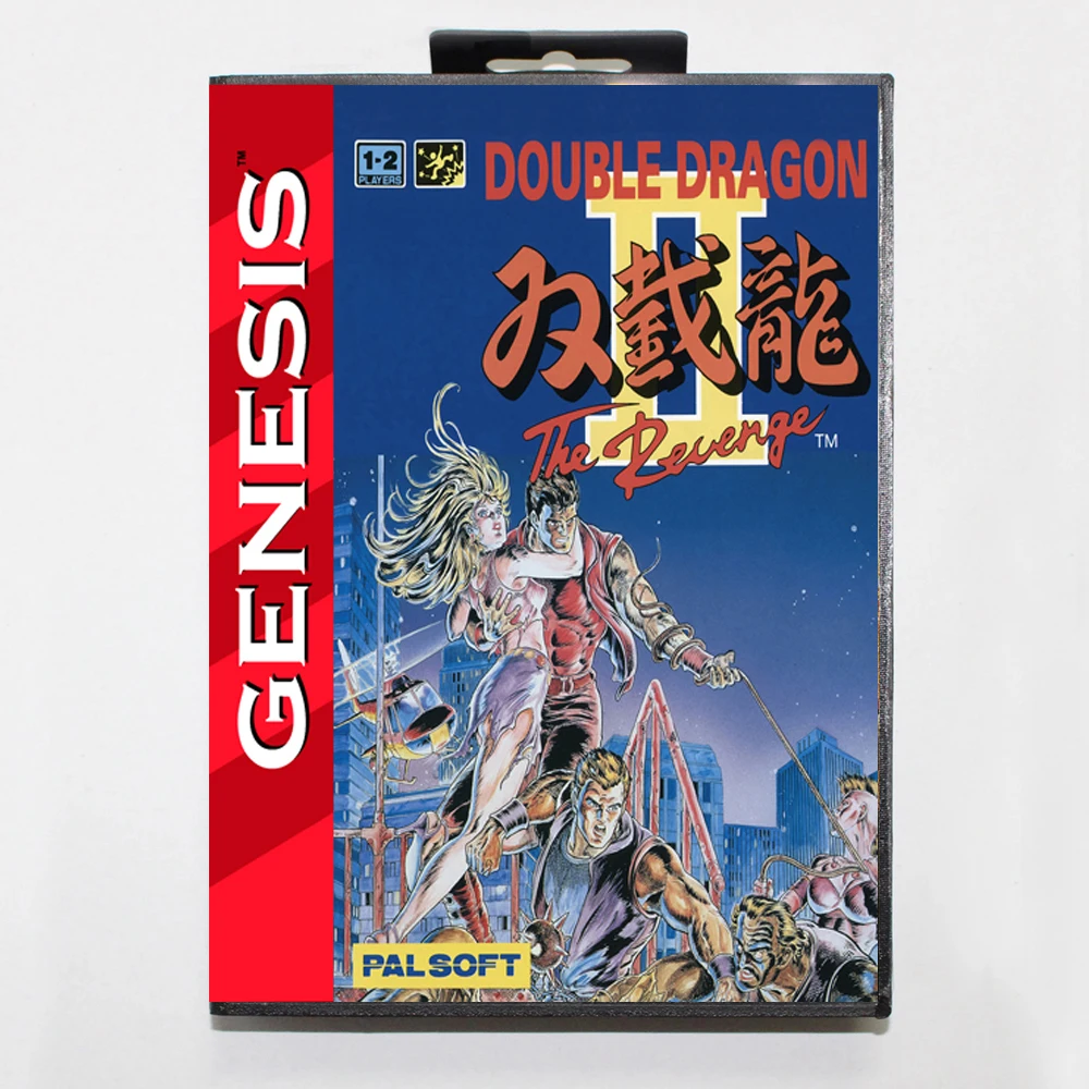 Tarjeta de juego doble DRAGON 2 MD con caja de EE. UU. Personalizada para consola Sega Genesis Megadrive de 16 bits