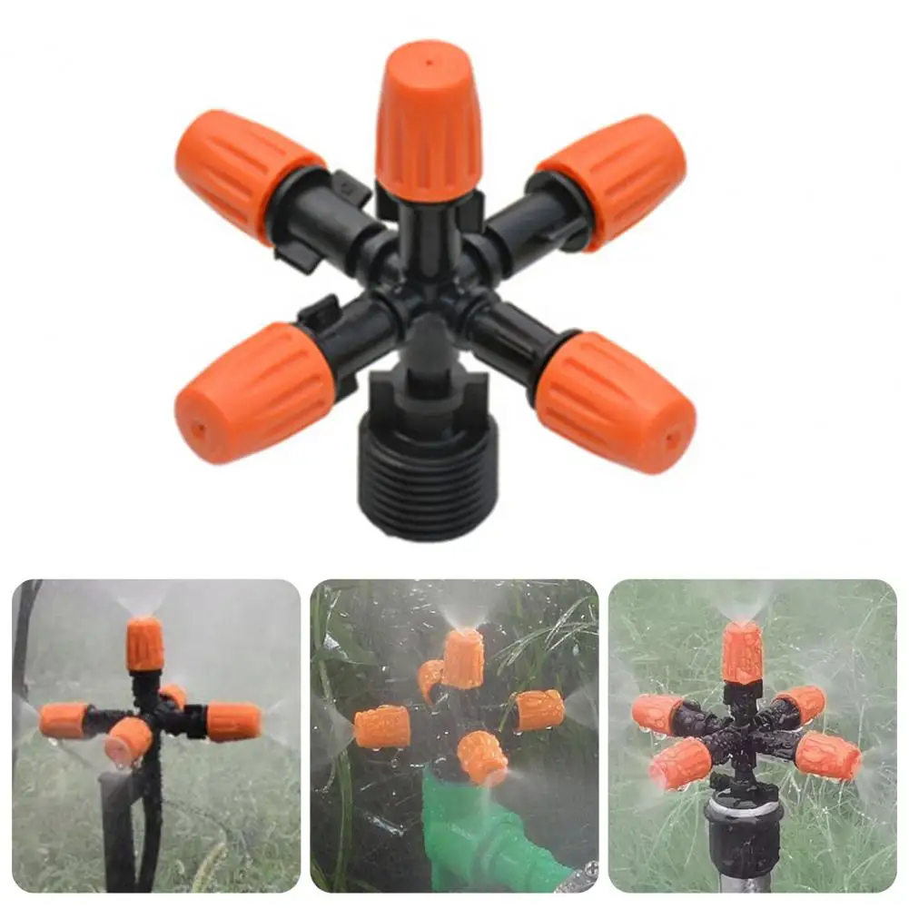 10 Pcs Atomizing Nozzles 5 Outlets 360 Degree Micro Irrigation Misting Spray Garden Irrigation Sprinklers Heads Gardening Tool