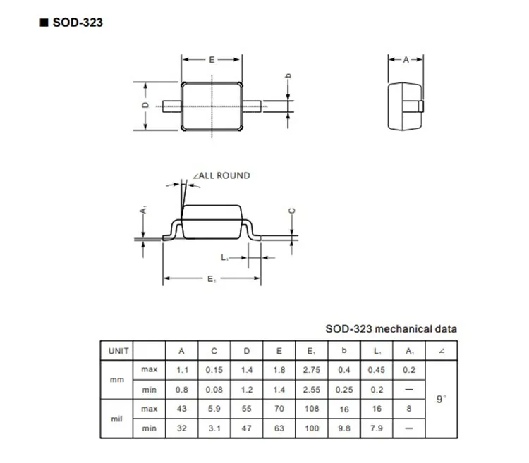 100PCS 1N4007 IN4007 4007 1N4007W 1N4007WS DO-41 M7 SMA DO214-AC SOD123FL SOD323 1A 1000V DIP SMD gleichrichter Diode A7 T7 D7 – Detail 4