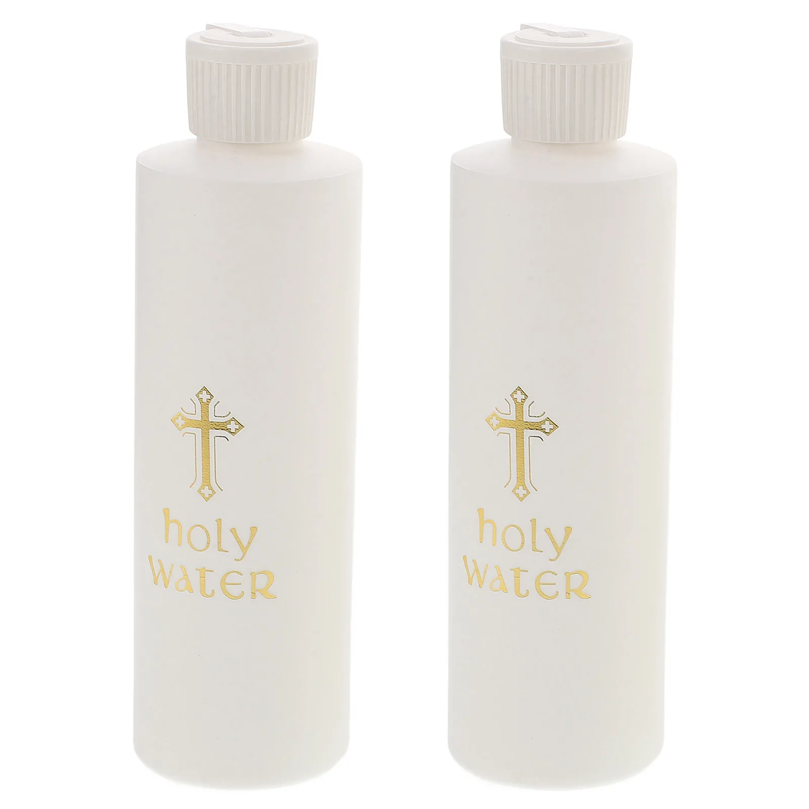 

2Pcs Holy Water Bottles Plastic Cross Pattern Portable Refillable Religious Easter Wedding Baptism Exorcism Church Outdoor Use