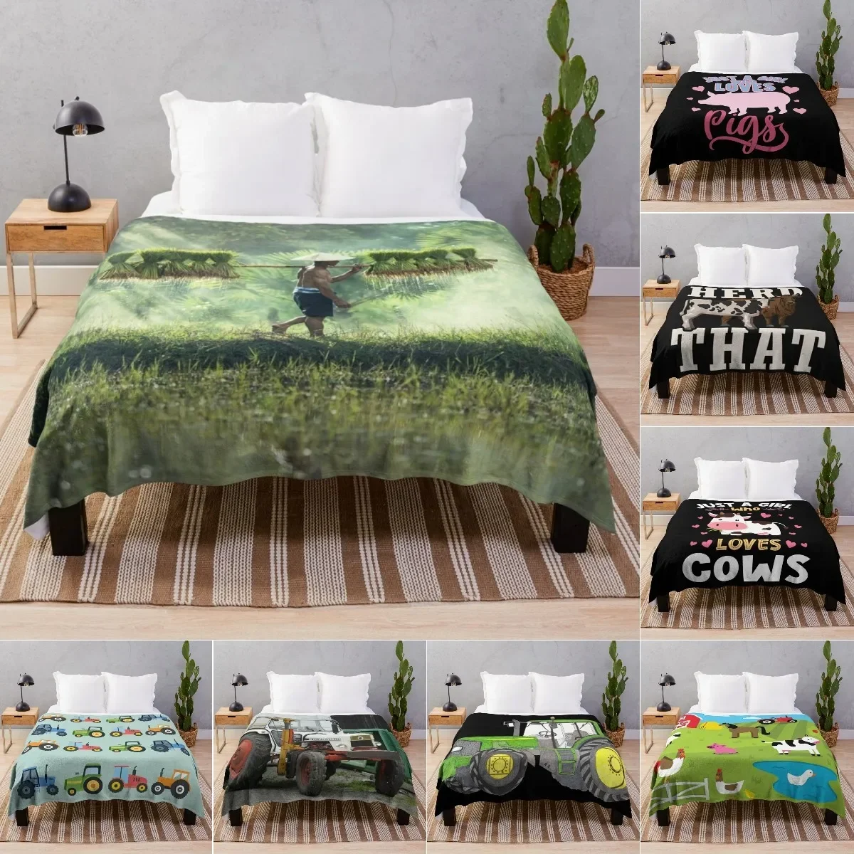 

Одеяло фермера, флисовое одеяло для сельскохозяйственного грузовика, ультра-мягкое микрофланелевое мягкое всесезонное одеяло, диван на день рождения, Рождество, диван