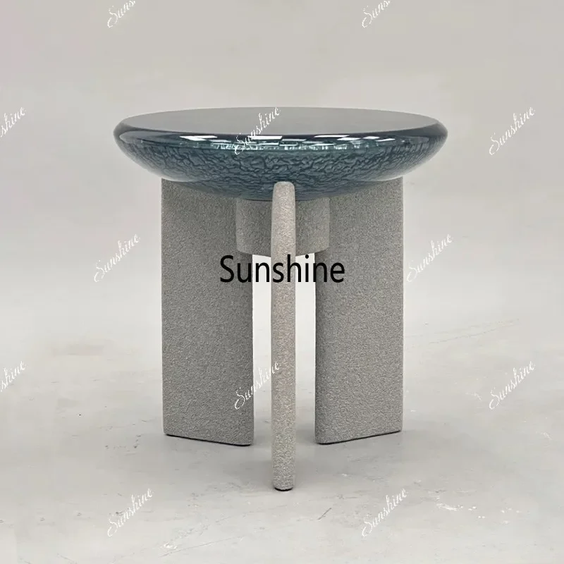 

Nordic imported resin coffee table living room modern simple light luxury bedroom side tableTJ