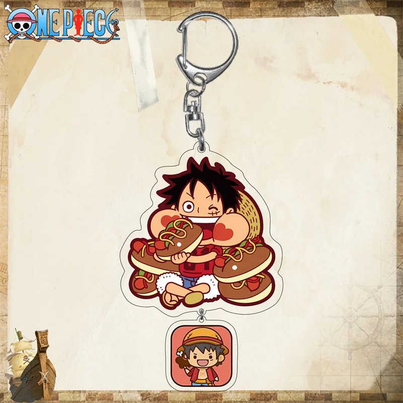 ONE PIECE Keychains Creative Toys Luffy Zoro Nami Usopp Portgas·D· Ace Chopper Anime Figures Acrylic Keychain Pendant Keyrings