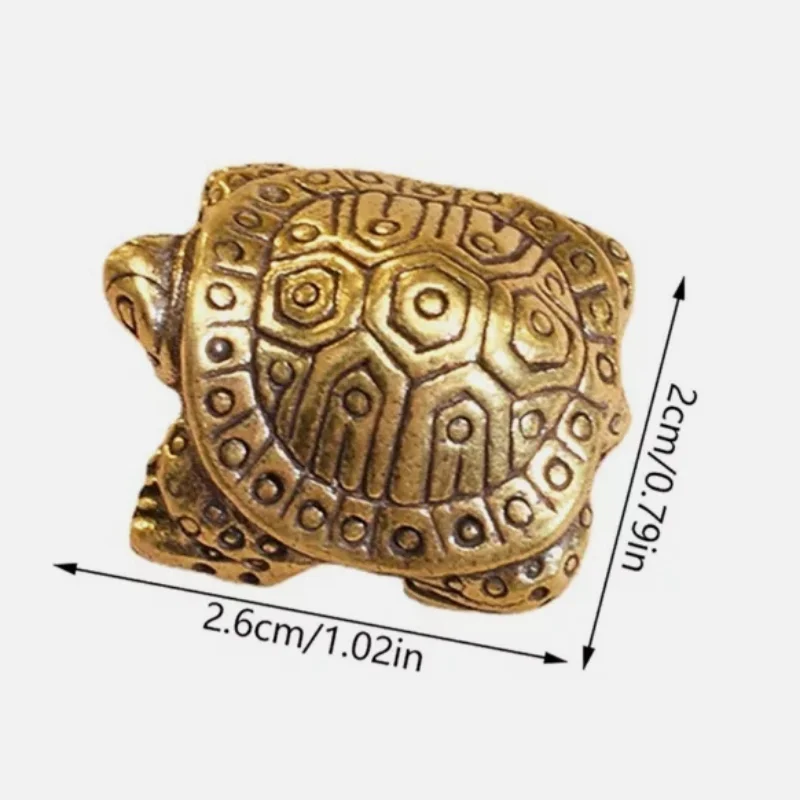 1Pc Antique Solid Brass Turtle Ornaments Longevity Animal Sculpture Decor