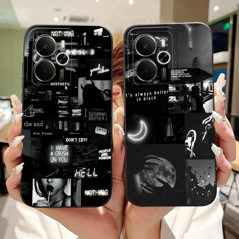 ل Realme 14 14T 5G جراب هاتف تصميم جديد الجمالية الباندا القط الكرتون الغطاء الخلفي السائل سيليكون الوفير كاميرا حماية الحالات