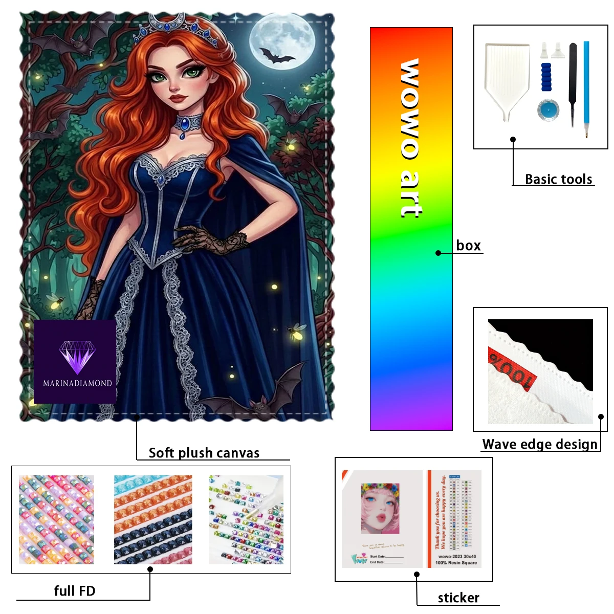 【MARINA Diamond Art】Diosa y cristal Crystal AB Rhinestone FD Rhinestone Perfect Resin Diamond
