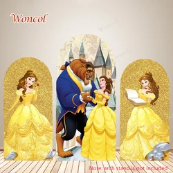 Beauty And The Beast Arch Backdrop Belle Princess Birthday Backdrop Polyester Beauty And The Beast Double-Sided Arch Cover Prop