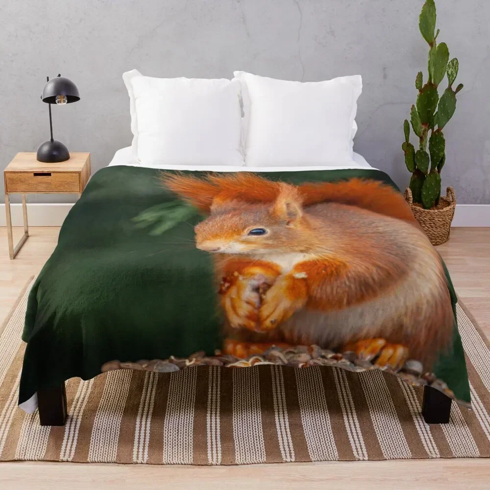 

Red Squirrel Throw Blanket Cozy Throw Blanket for Bed Sofa Chair