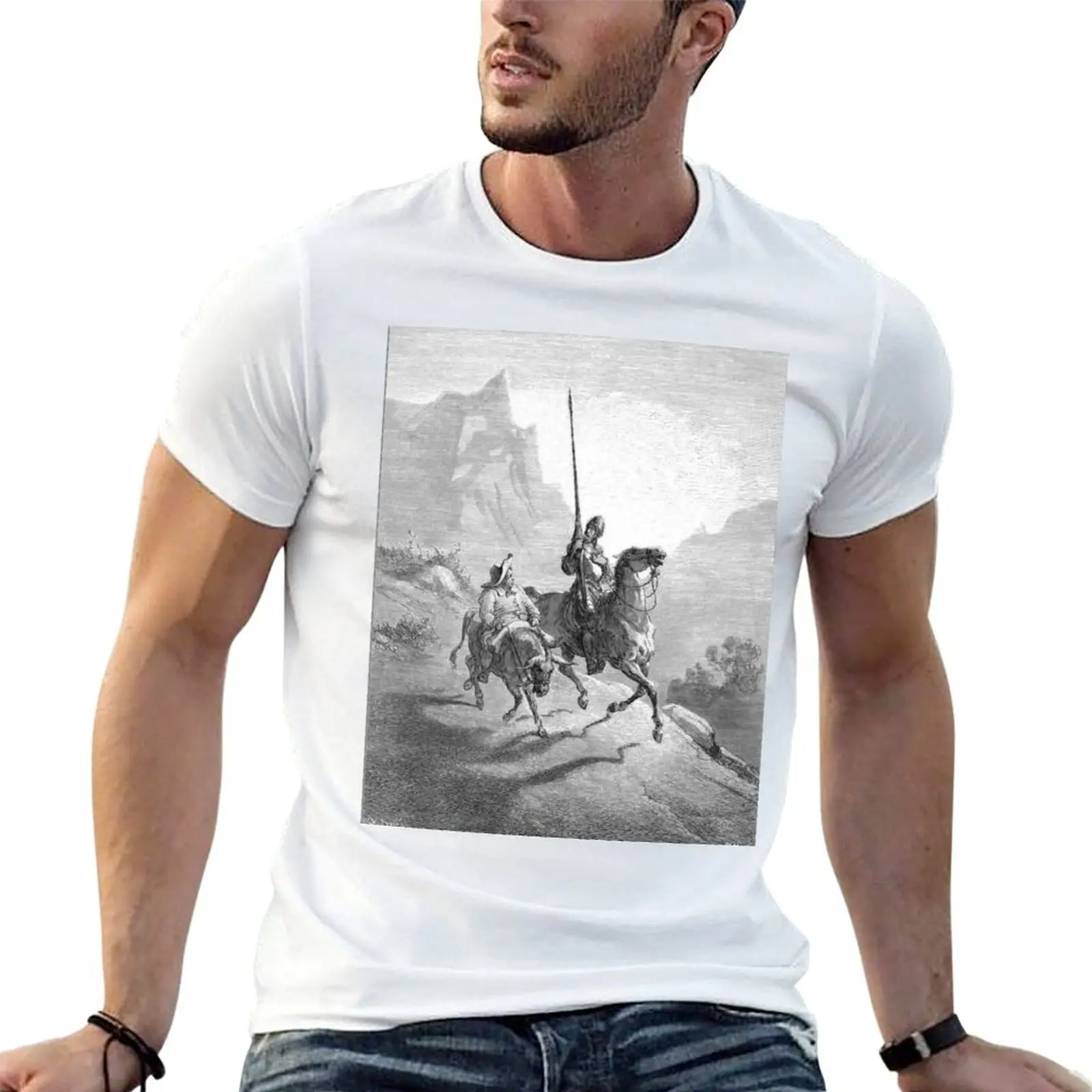 Don Quixote And Sancho Setting Out Gustave Dore 1863 T-Shirt essential t shirt funny t shirts cotton T-Shirt