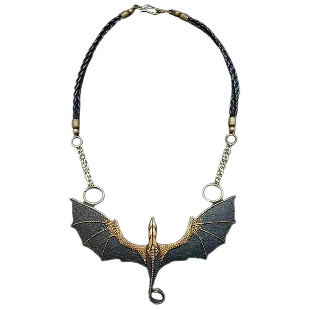 Fashionable Rock Pterosaur Alloy Pendant Retro Dragon Necklace Gothic For Women Decoration