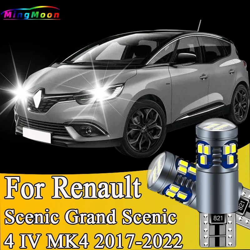 2Pcs T10 Car LED Bulbs For Renault Scenic Grand Scenic 4 IV MK4 2017-2019 2020 2021 2022 Interior License Plate Parking Lamp